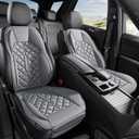 Car Seat Covers, Premium Perforated Napa Leather, Semi Universal Fit, Front Seat with Storage Bag, Full Set for SUV Truck Sedan (Gray, Front Row Two Seats)
