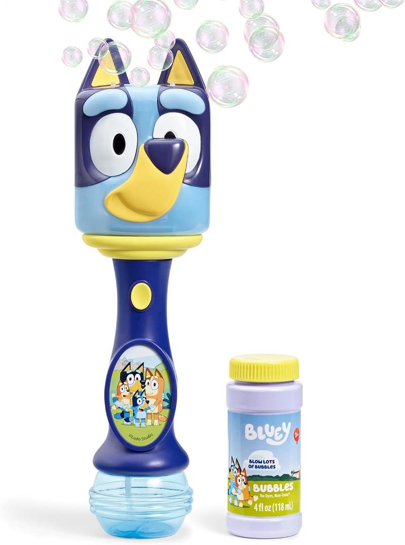 Little Kids BLUEY Light and Sound Musical Bubble Wand, Includes Bubble Solution