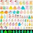 Piemow 75 Pcs Miniature Christmas Figurines - Luminous Mini Resin Figures to Hide, Glow in The Dark Resin Animals Gifts for Micro Landscape Aquarium Fairy Garden Dollhouse Decor