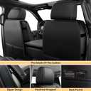 Dodge Ram Seat Covers, Waterproof Leather Ram Seat Cover Compatible with 2009-2026 RAM 1500 2500 3500 Classic Bighorn Longhorn Laramie Tradesman Limited Truck with Flat Bench, Black