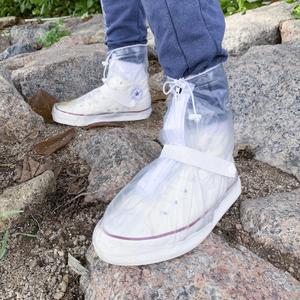 Rain Boot Waterproof Shoes Cover Women Men Kids Reusable Rubber Sole (Medium)