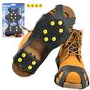 Sfee Ice Cleats for Boots Shoes, Snow Grips Cleats for Ice and Snow Anti-Slip Rubber Traction Cleats for Walking on Snow and Ice 10 Steel Studs Crampons for Hiking, Walking, Climbing, Jogging, Size: Small(Women(5-7)/Men(3-5) for Child