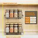 Pull Out Spice Rack Organizer for Inside Cabinet, 2 Tier Spice Rack Spice Organization for Cabinet 6 Height Adjustable, Seasoning Organizer, 9.2"W x 10.4"D x 9.8"H (Also for Cabinet with Lip)