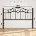 Weehom King Size Headboard Only, Sturdy Metal Headboard with Bed Frame Adapters Adjustable Height, Farmhouse Vintage Headboard for King Bed Frame Easy Assembly, Black