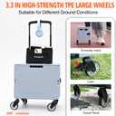 Collapsible Rolling Crate, Folding Utility Cart with 2 Lockable 360 Swivel Wheels & Lid, Portable Shopping Trolley for Grocery, Camping, Teacher, Office