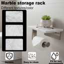 Toilet Paper Holder with Natural Marble Shelf for Bathroom Washroom,Wall Mounted Tissue Holder Suitable for Mega Roll (Brushed Nickel,Small 6.7 * 4.3 in)