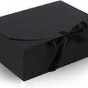 NEWSNOW 12 PCS Gift Boxes with Lids, 10x7.5x3.5 Inch Paper Gift Box, with Ribbon, Bridesmaid Proposal Box for Wedding, BirthdayPackaging, Present (Black)