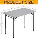 Folding Table 3ft Rectangular All-Occasion Plastic Folding Event Table for Indoor and Outdoor, Portable Desk, Camping, Durable and Stable, HDPE and Steel, Wide Application, Grey