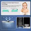 14" High Pressure Rain/Rainfall Shower Heads With Handheld Spray Combo (3+1 Settings & Built-in Power Wash Mode), Double/Dual Shower Head With Handheld - Height/Angle Adjustable(Polished Chrome)