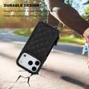 Bocasal Crossbody Wallet Case for iPhone 17 Pro, RFID Blocking PU Leather Zipper Handbag Purse Flip Cover, Kickstand Folio Case with Card Slots Holder Wrist Strap Lanyard 5G 6.3 Inch (Black)