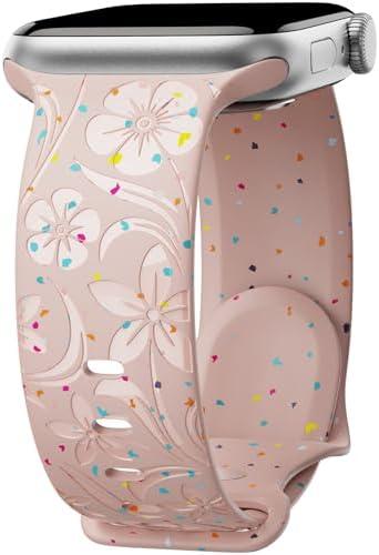 SET OF 3, Engraved Band for Apple Watch Band 38mm 40mm 41mm 42mm 44mm 45mm 46mm 49mm Women, Recycled Plastic Band for iWatch Series SE Ultra 10 9 8 7 6 5 4 3 2