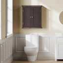 ChooChoo Bathroom Wall Cabinet, Over The Toilet Space Saver Storage Cabinet, Medicine Cabinet with 2 Door and Adjustable Shelves, Cupboard
