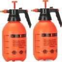 2 Pack Pump sprayers in Lawn and Garden, 2L Handheld Garden Pump Sprayer 0.5 Gallon Water Mist Spray Bottle for Plants, Weed Sprayer with Adjustable Brass Nozzle (2L Orange) (Organge)