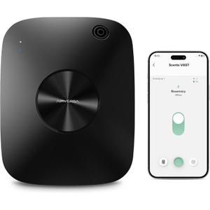 Airversa Smart Waterless Essential Oil Diffuser Scent Air Machine with 12A1V Power Adapter for Large Rooms Spaces Home and Commercial Use, Up to 2000 sq ft 400 mL Capacity Scent Diffuser, Black ANA