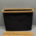 LONBET Toilet Paper Storage for 12 Rolls, Stackable & Foldable - The Ultimate Bathroom Organizer - Waterproof Basket with Bamboo Lid - Elegant Toilet Paper Storage Holder, Black