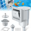 DeeprClean Through Wall Skimmer for Above Ground Pool, Heavy Duty Wall Mount Pool Skimmer Kit, Universally Fits All Standard Pool Wall Openings, In Wall Pool Surface Skimmer for Above ground Pool-Gray