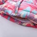 Winter Coats For Girls Hooded Waterproof Floral Printed Kids Toddler Warm Snow Jacket (Pink)