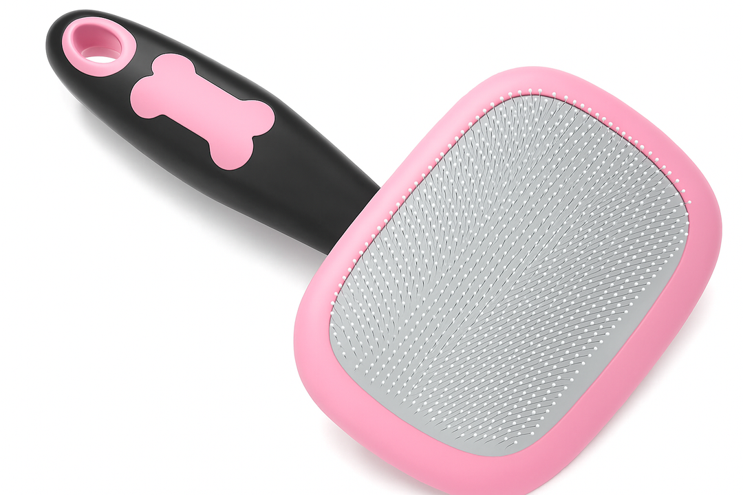 Glendan Dog Brush & Cat Brush- Slicker Pet Grooming Brush- Shedding Grooming Tools(Pink) (Large)