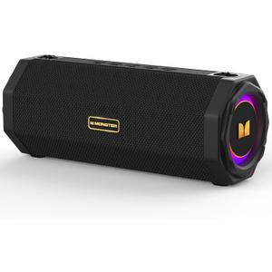 Monster Speaker S200 Wireless Portable Bluetooth Speaker, 24H Playtime, IPX6 Waterproof, 50W Stereo Sound, Bluetooth 5.4, Dual Bass Speakers, Perfect for Home, Parties, and Travel