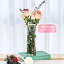 6 Pcs Glass Cylinder Vases, 12 Inch Tall Clear Ribbed Glass Vases for Centerpieces, Flower Vases for Wedding Decoration, Hurricane Floating Candle Holder for Table Shelf Party Home Decor