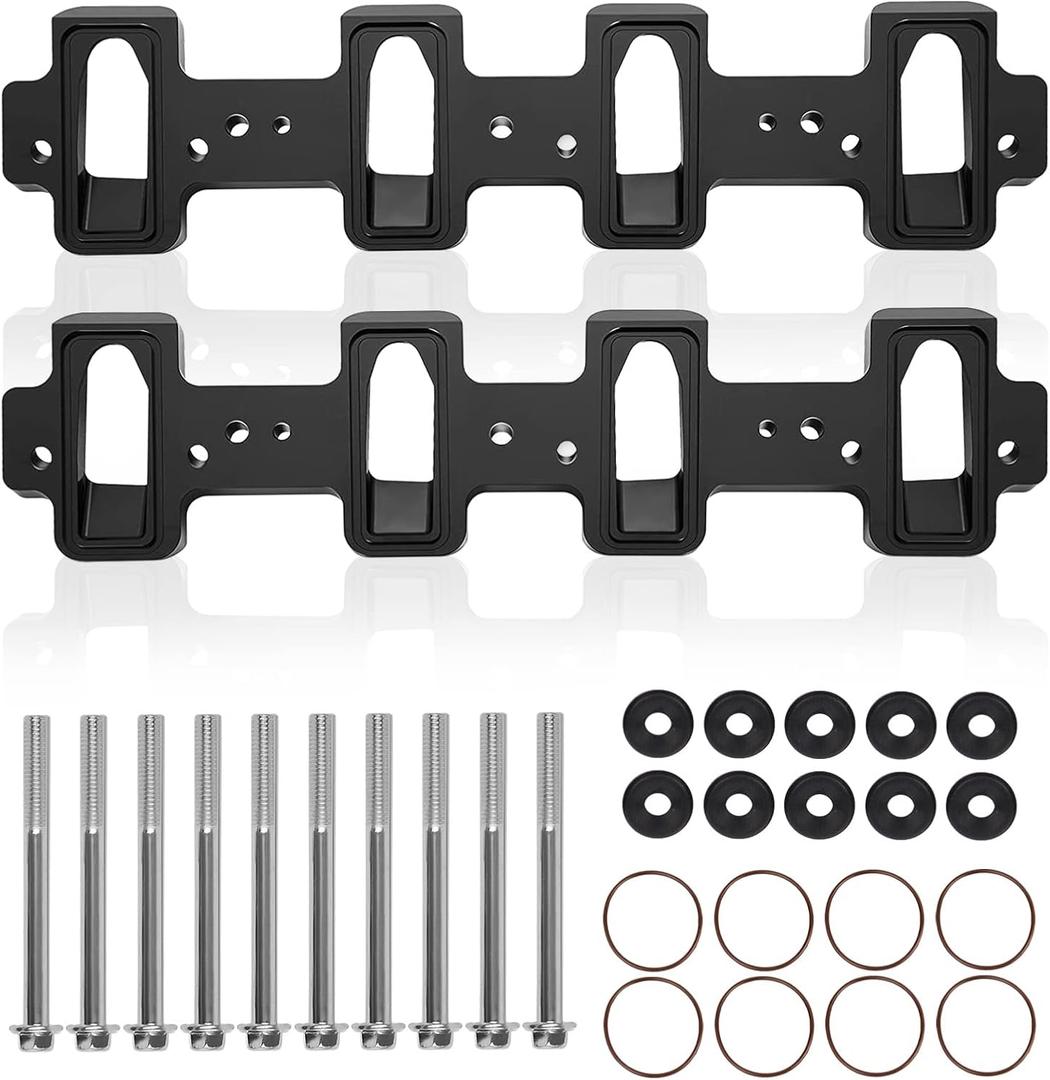 LS1 Rectangle Billet Intake Manifold Adapter Plates fit for Cathedral Port Cylinder Head to LS3 LSA ZL1 CTS-V(Black)