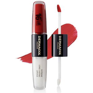 Dermacol NEW 16-Hour Lip Colour, Highly Pigmented Glossy Lip Stain, Two-Phase Lip Plumper Gloss, Kissproof Lip Makeup Products with Matte and Glitter Finish, n. 34