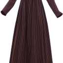 1791's lady Regency Dress Jane Austen Vintage Dress High Waistline Tea Gown (3X-Large, Brown)