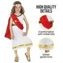 fun shack Kids Greek Goddess Costume for Girls, Athena Costume for Kids, Girls Goddess Outfit, Mythical Dress (Medium, White)