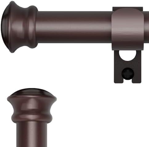 Authandis 5/8 Inch Diameter Curtain Rod With Brackets,Bronze Splicing Stainless Steel Heavy Duty Drapery Curtain Rod 30 to 88"