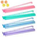 Mahjong Racks with Pushers, Mahjong All-in-One Tile Rack & Pusher, American Mahjong Accessories Clear Mahjong Tile Racks Holder, Set of 4, Multi Color