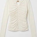 Sleeve Shirred Blouses Dressy Casual for Girl, S, White