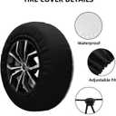 Spare Tire Cover Statue of Liberty Waterproof Dust-Proof Wheel Protector Universal 15 Inch Fit for Rv, Trailer, SUV, Camper, Truck