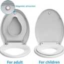 Elongated Toilet Seat 2-in-1 with Built-in Training Seat, Soft Quiet Close Non-Slip Design, Magnetic Seat and Cover, Easy Installation, Pink