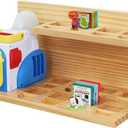 Floating Shelves for Little Tikes Story Dream Machine,Wall Shelf for Little Tikes Projector Books Audio Play Character Storage Tray Organizer for Toddlers and Kids Girls Boys,Pine(Natural Wood) (2 Tier)