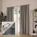 Umbra Twilight Curtain Rod Set Wrap Around Design Ideal for Blackout or Room Darkening Panels, 30 to 84 Inches, Nickel