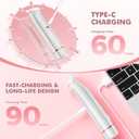 Bikini Trimmer for Women, 2-in-1 Painless Electric Razor for Body and Pubic Hair, IPX7 Waterproof Shaver with Dual Heads - Rechargeable Lady Trimmer for Bikini, Underarm, and Leg (White)