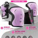 SKATEWIZ Knee Pads and Elbow Pads Set with Wrist Guards for Roller Skating [6pc] - Skating Protective Gear for Roller Skates & Skateboard