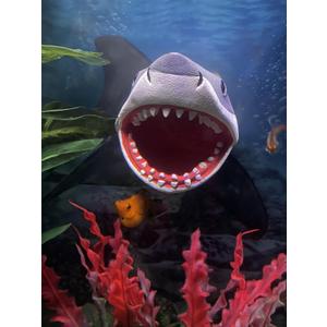 Aquarium Decor Magnetic Great White Shark Ornament  Wall-Mounted Fish Tank Accessory