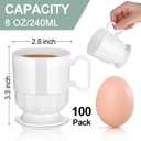 Sieral 100 Pieces 8 oz Hard Plastic Coffee Cup Bulk Tea Mug with Handle Disposable Mugs Plastic Coffee Mugs for Wedding Party, Baby Shower, Graduation, Birthday, Cafe, Restaurant(White), 2.8 x 3.3 inch