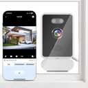 Window Camera 3MP 2K,2.4GHz & WiFi Indoor Cameras for Home Security,Dog/Pet Camera with Mounting Sticker Al Color Night Vision,Person & Motion Detection (white)