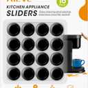 Aieve Black Appliance Slider, 16 Pcs Self Adhesive Appliances Sliders Countertop Caster Wheels, Kitchen Essentials Organization Home Must Have Gadgets