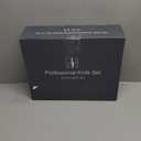 EUNA Kitchen Knife Set, 19 PCS Black Knife Set with Acrylic Block and Sharpener, German High-Carbon Stainless Steel Knife Sets with 6 Serrated Steak Knives, Bread Knife, Chef Knife, Dishwasher Safe