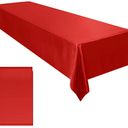 Ruisita Satin Party Tablecloth Table Cover 58 x 102 Inches Wedding Rectangle Bright Silk Cover Smooth Fabric Tablecloth Table Decor for Wedding Banquet Table Decoration, Red