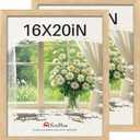 16x20 Picture Frame 2 Pack, Natural Oak Wood, Wall Gallery Poster Frame