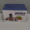 GANIZA Food Processors, Electric Food Chopper with Meat Grinder & Vegetable Chopper - 2 Bowls (8 Cup+8 Cup) with Powerful 450W Copper Motor - Includes 2 Sets of Bi-Level Blades for Fruits/ Meat/ Nuts
