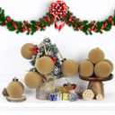 12 Pcs Velvet Christmas Balls Bulk Shatterproof Plastic Christmas Tree Decorations for Decorative Hanging Baubles (12, Khaki, 2.36Inch)
