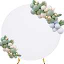 6FT Round Spandex Fitted Wedding Arch Cover for Circle Arch Stand, Thick Spandex Fabric Adjustable Round Arch Backdrop Cover for Wedding Birthday Party Baby Bridal Shower DecorWhite