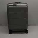 Coolife Luggage Suitcase Piece Carry On ABS+PC Spinner Trolley with pocket Compartmnet(Titanium gray, 20in(carry on))