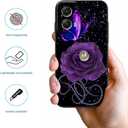 Compatible with Motorola Moto G Stylus 5G 2024 Floral Flower Design Pattern Phone Case,Slim Soft TPU Protective Shockproof Case for Adults Women Girls for Moto G Stylus 5G 2024(Flower Purple)