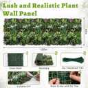 Artificial Grass Wall Panels Roll 40'' x 120'' Boxwood Flower Cream Fern UV Protected Faux Greenery Hedge, Privacy Fence Screen, Grass Backdrop for Outdoor Garden Birthday Wedding Indoor Wall Decor